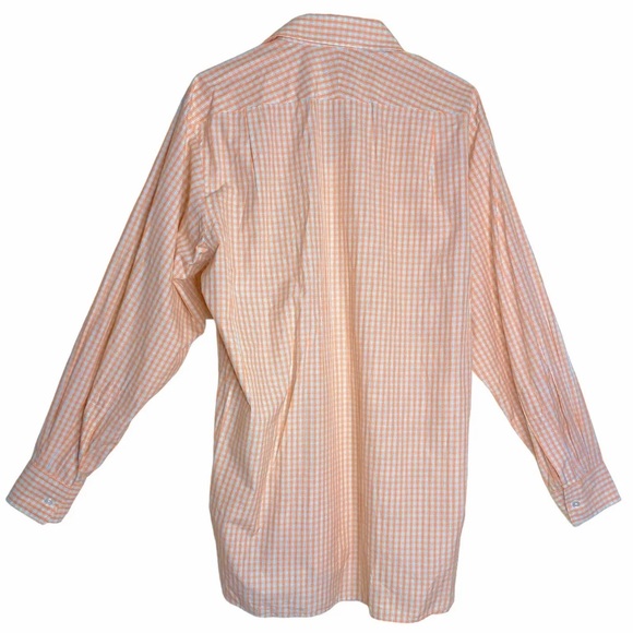 Emma Willis Orange Button Down Long Sleeve Dress Shirt, 16” Mens Check, England - Picture 2 of 10